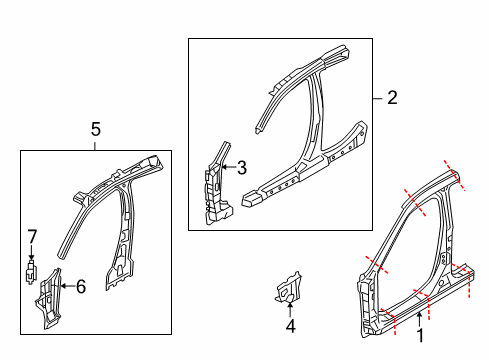 2011 Ford Fusion Hinge Pillar Diagram 2 - Thumbnail