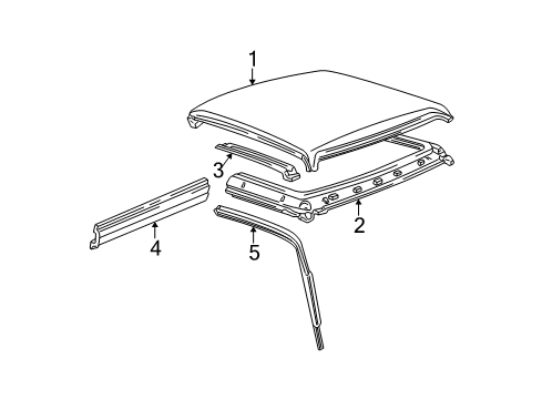 2000 Ford Ranger Roof & Components Diagram