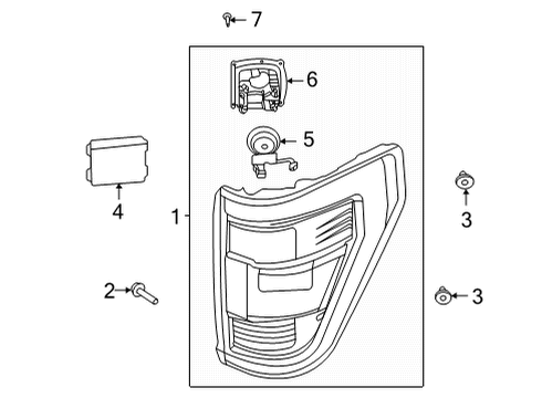 2021 Ford F-150 Tail Lamps Diagram 3 - Thumbnail