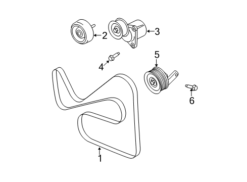 2011 Mercury Mariner Belts & Pulleys Diagram