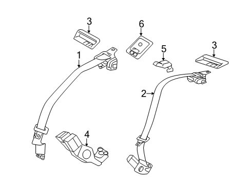 2011 Lincoln MKZ Seat Belt - Body Diagram 3 - Thumbnail