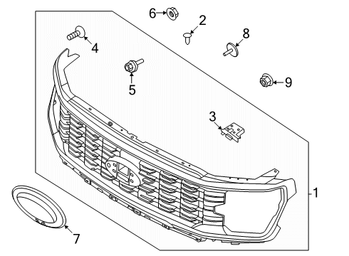 2024 Ford F-150 Grille & Components Diagram 5 - Thumbnail