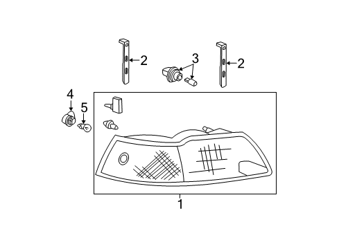 2002 Ford Mustang Headlamp Components Diagram