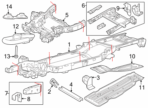 2018 Ford F-150 Front Frame Diagram for FL3Z-5019-AE