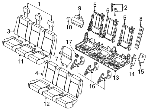 2025 Ford Transit-250 Cover Assembly - Rear Seat Back Diagram for LK4Z-9966600-MD