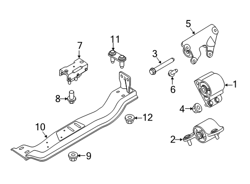 2013 Ford F-250 Super Duty Engine & Trans Mounting Diagram
