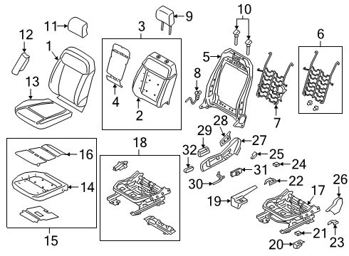 2021 Ford Ranger Seat Cover, Front Passenger Side Diagram for MB3Z-2162900-DB