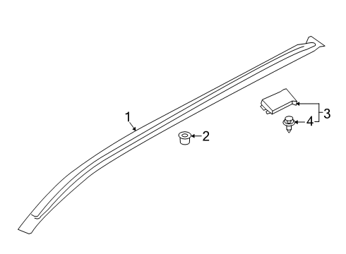 2024 Lincoln Corsair Exterior Trim - Roof Diagram