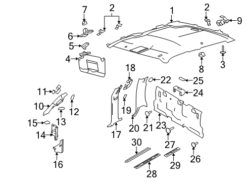 2009 Ford F-150 Coat Hook, Charcoal Diagram for 9L3Z-1829024-AA