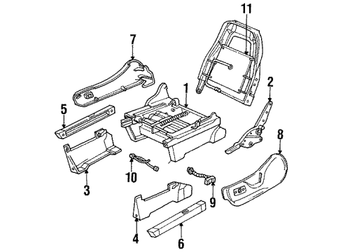 1996 Ford Windstar Front Seat Components Diagram 2 - Thumbnail