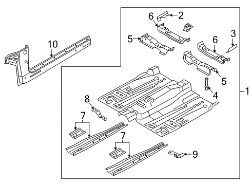 2018 Lincoln MKZ Front Floor Pan Bracket Diagram for DG9Z-14B406-A