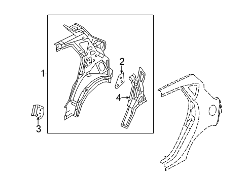 2011 Ford Fiesta Inner Structure - Quarter Panel Diagram