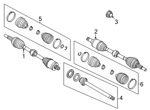 2024 Ford Mustang Mach-E Drive Axles - Front Diagram
