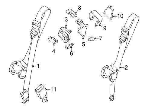 2025 Ford Transit-150 Second Row Seat Belts Diagram