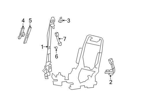 2006 Ford F-150 Front Seat Belts Diagram 3 - Thumbnail