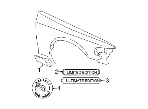 2003 Mercury Marauder Exterior Trim - Fender Diagram