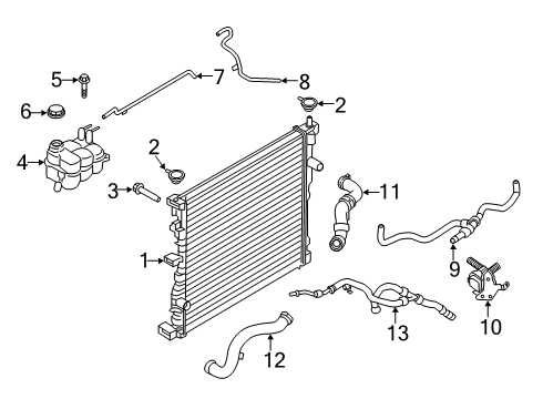 2024 Ford Police Interceptor Utility Radiator & Components Diagram 3 - Thumbnail
