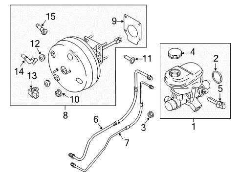 2019 Ford F-150 Brake Booster Diagram for JL3Z-2005-E