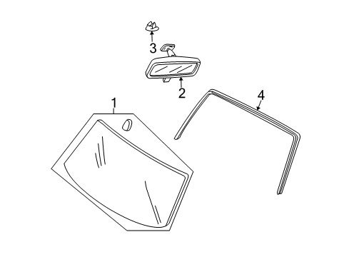 2006 Mercury Mariner Glass - Windshield Diagram 2 - Thumbnail