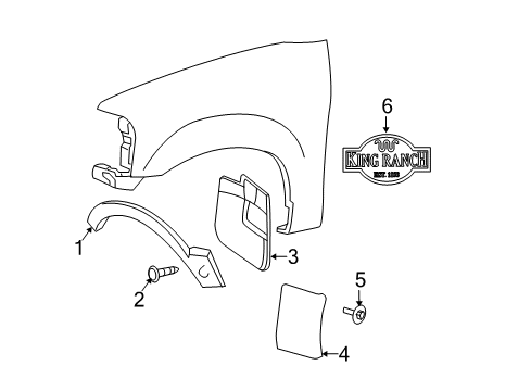 2016 Ford Expedition Exterior Trim - Fender Diagram