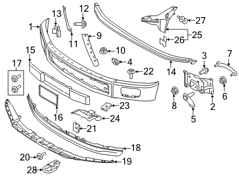 2016 Ford F-150 Bumper & Components - Front Diagram 3 - Thumbnail