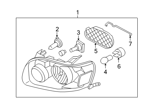 2007 Ford Escape Headlamp Components Diagram 2 - Thumbnail