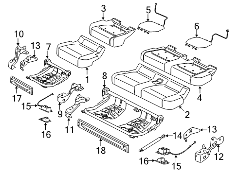 2016 Ford F-150 Seat Cushion Heater, Rear Lower Passenger Side Diagram for FL3Z-14D696-F