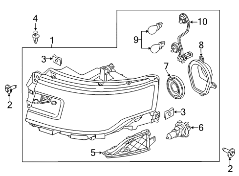 2013 Ford Flex Headlamps Diagram 2 - Thumbnail