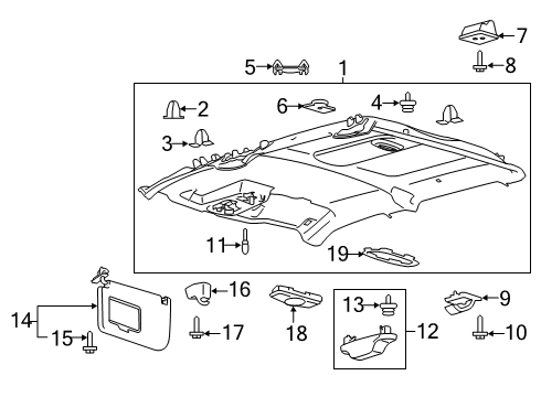 2016 Ford F-150 Dome Lamp, Camel Diagram for FL3Z-13776-AC