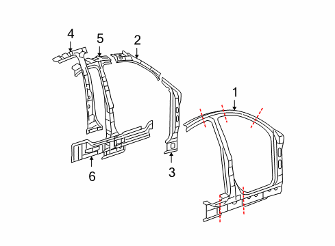 2005 Mercury Montego Center Pillar & Rocker Diagram