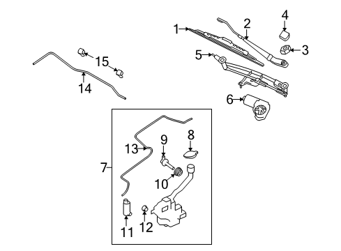 2013 Lincoln MKS Wiper & Washer Components Diagram