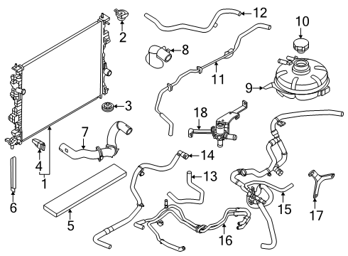 2025 Ford Maverick Radiator & Components Diagram 2 - Thumbnail