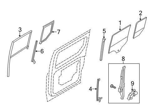 2019 Ford Transit Connect Sliding Door Diagram 2 - Thumbnail
