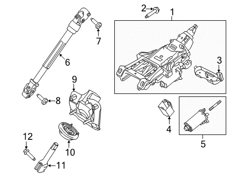 2011 Lincoln MKX Steering Column Diagram for BA1Z-3C529-E
