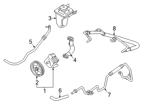 2004 Lincoln LS P/S Pump & Hoses Diagram