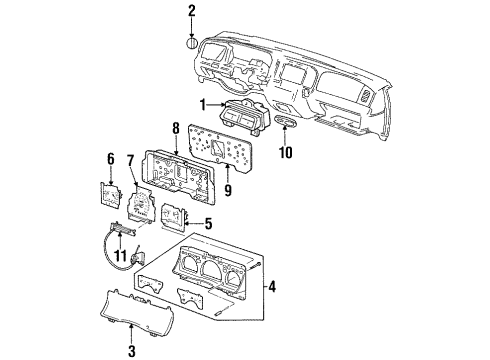 1999 Ford Crown Victoria Cluster & Switches Diagram