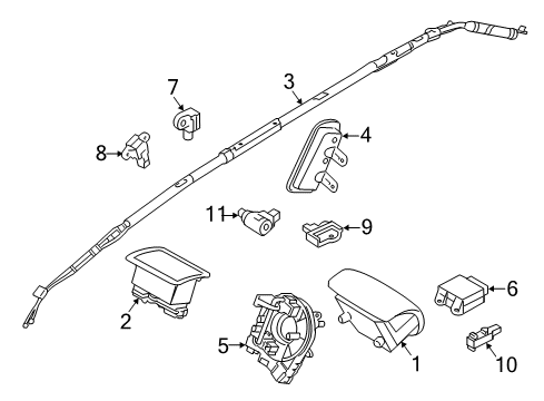 2012 Lincoln MKX Air Bag Components Diagram
