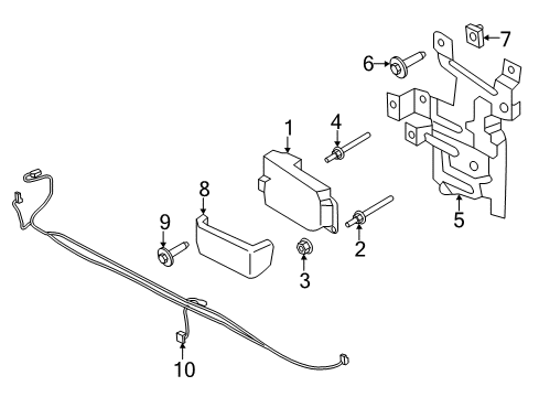 2017 Ford F-350 Super Duty Electrical Components - Front Bumper Diagram