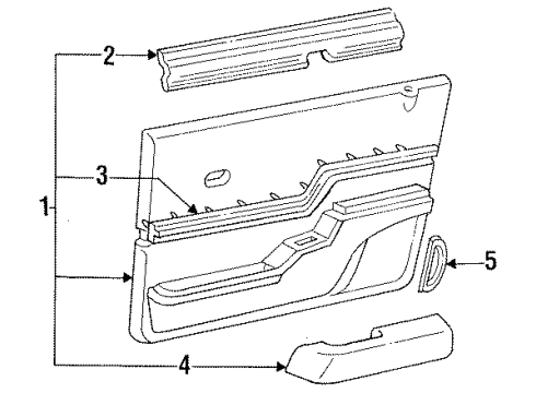 1990 Mercury Topaz Interior Trim - Door Diagram
