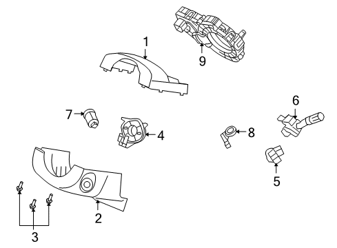 2007 Lincoln MKX Turn Signal Switch Diagram for 8T4Z-13K359-AA