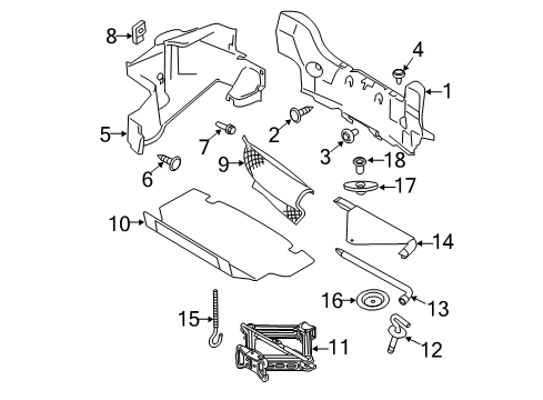 2012 Ford Mustang Interior Trim - Rear Body Diagram