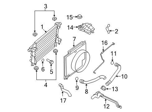 2009 Ford F-250 Super Duty Radiator & Components Diagram 2 - Thumbnail