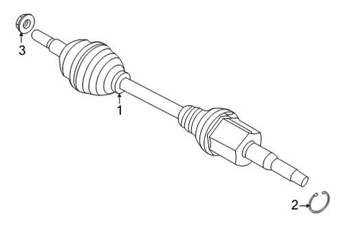 2024 Ford Bronco Sport Drive Axles - Front Diagram