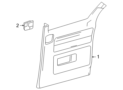 2006 Mercury Monterey Door Trim Panel, Rear Upper Inner Driver Side Diagram for 5F2Z-1727411-BAA
