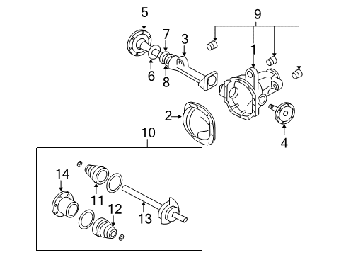 2003 Lincoln Navigator Front Axle & Carrier Diagram