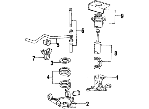 1986 Lincoln Continental Stabilizer Bar & Components Diagram 3 - Thumbnail