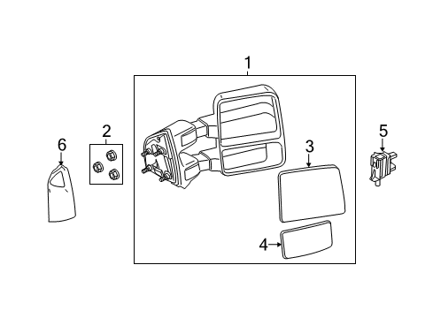 2015 Ford F-350 Super Duty Outside Mirrors Diagram 3 - Thumbnail