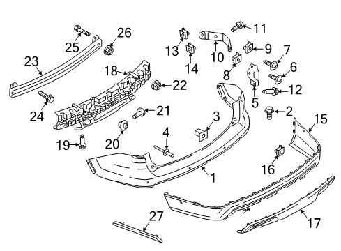 2016 Ford Explorer Bumper & Components - Rear Diagram 5 - Thumbnail