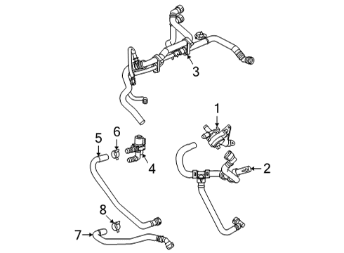 2022 Ford F-150 Water Hose Assembly Diagram for ML3Z-8B081-A