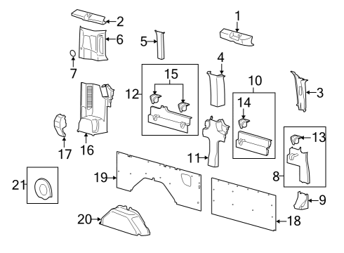2024 Ford E-Transit Interior Trim - Side Panel Diagram 6 - Thumbnail